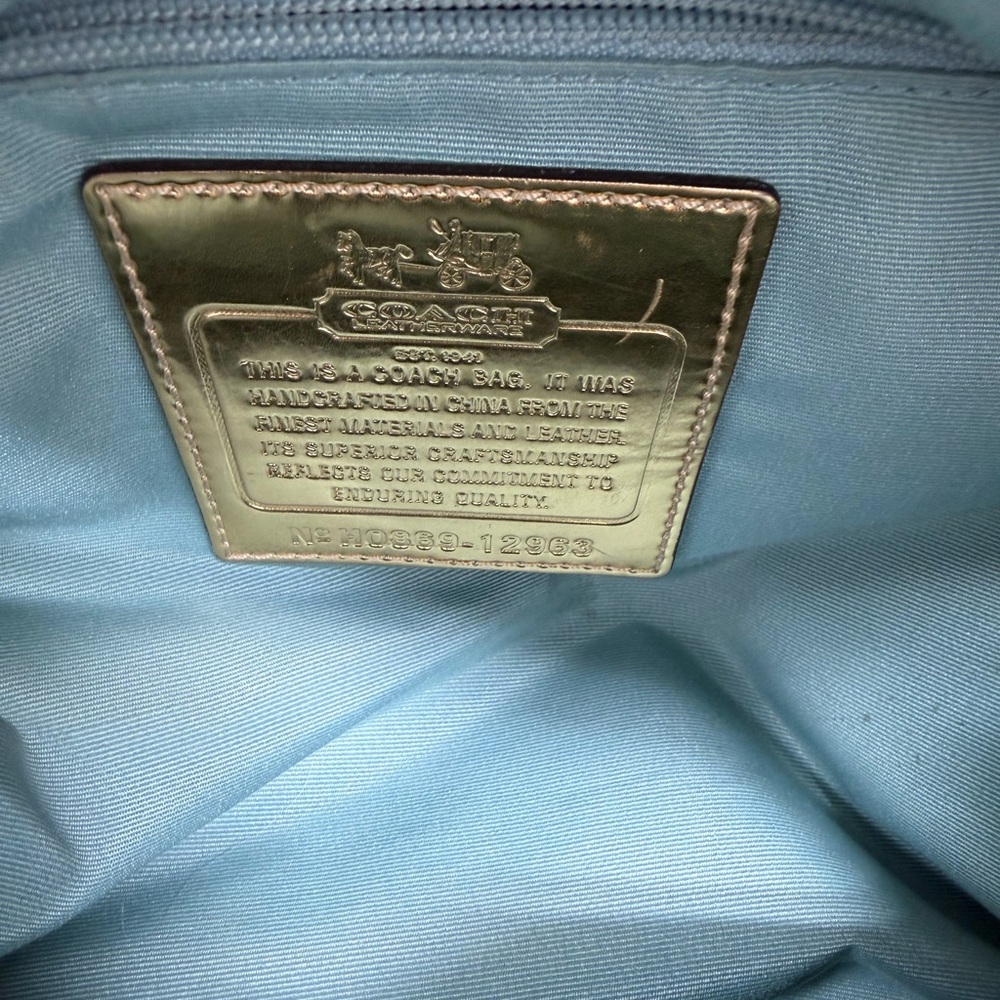 Authentic Coach Brown Signature Canvas Tote Bag - Classic Coach Handbag - Picture 7 of 9